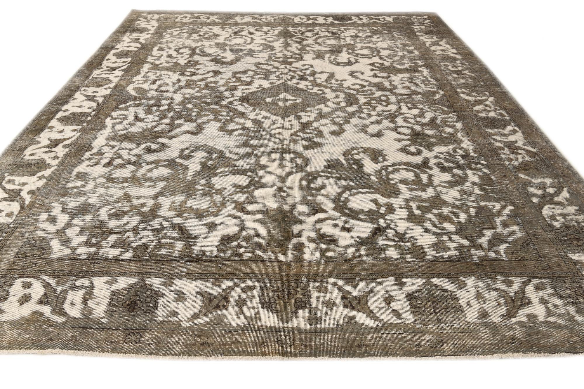9' 4 x 12' 3 Hand Knotted Ultra Vintage Persian Wool Rug