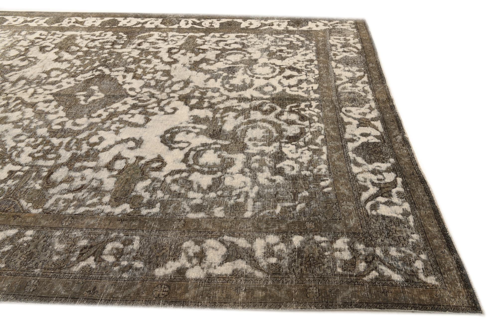 9' 4 x 12' 3 Hand Knotted Ultra Vintage Persian Wool Rug
