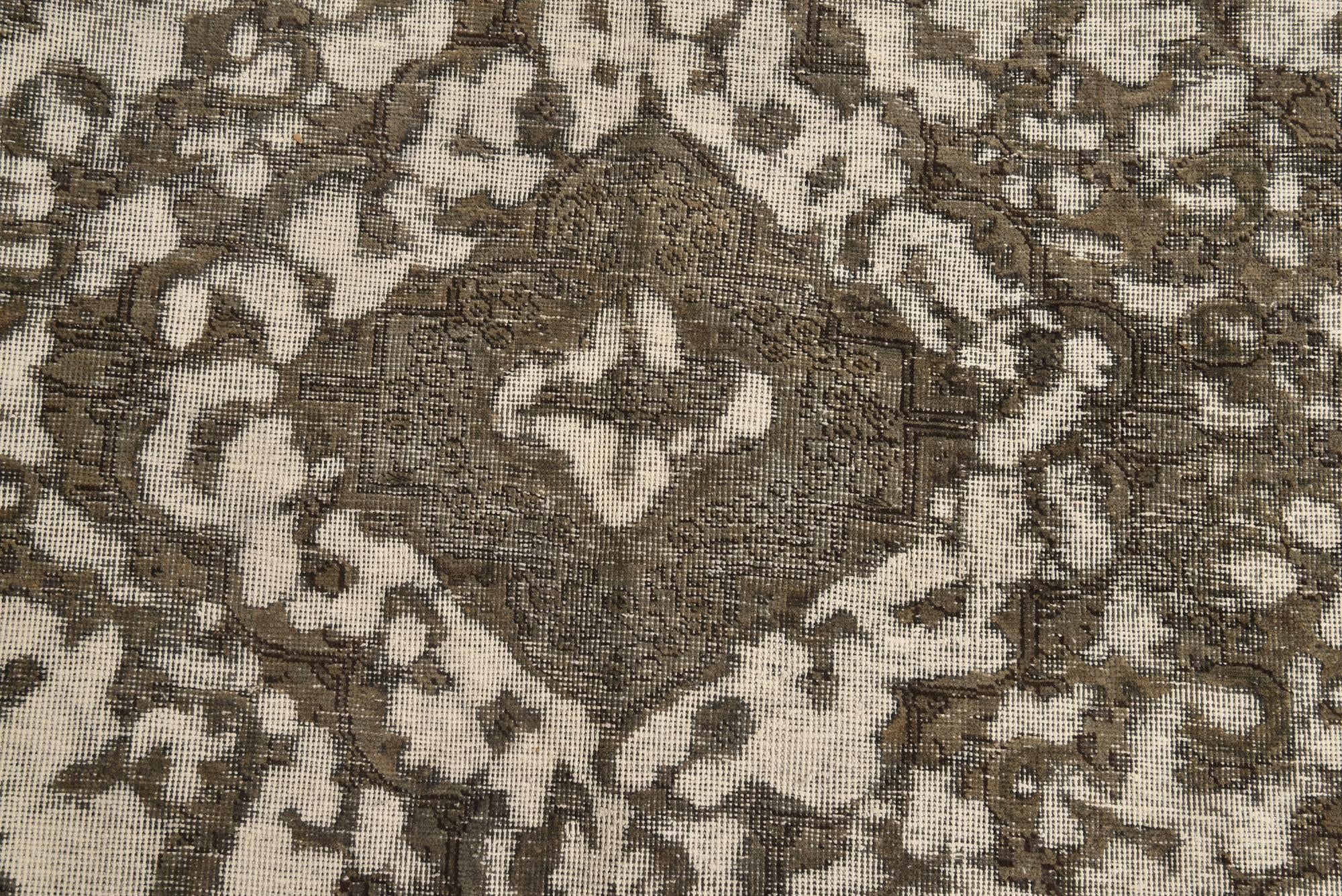 9' 4 x 12' 3 Hand Knotted Ultra Vintage Persian Wool Rug