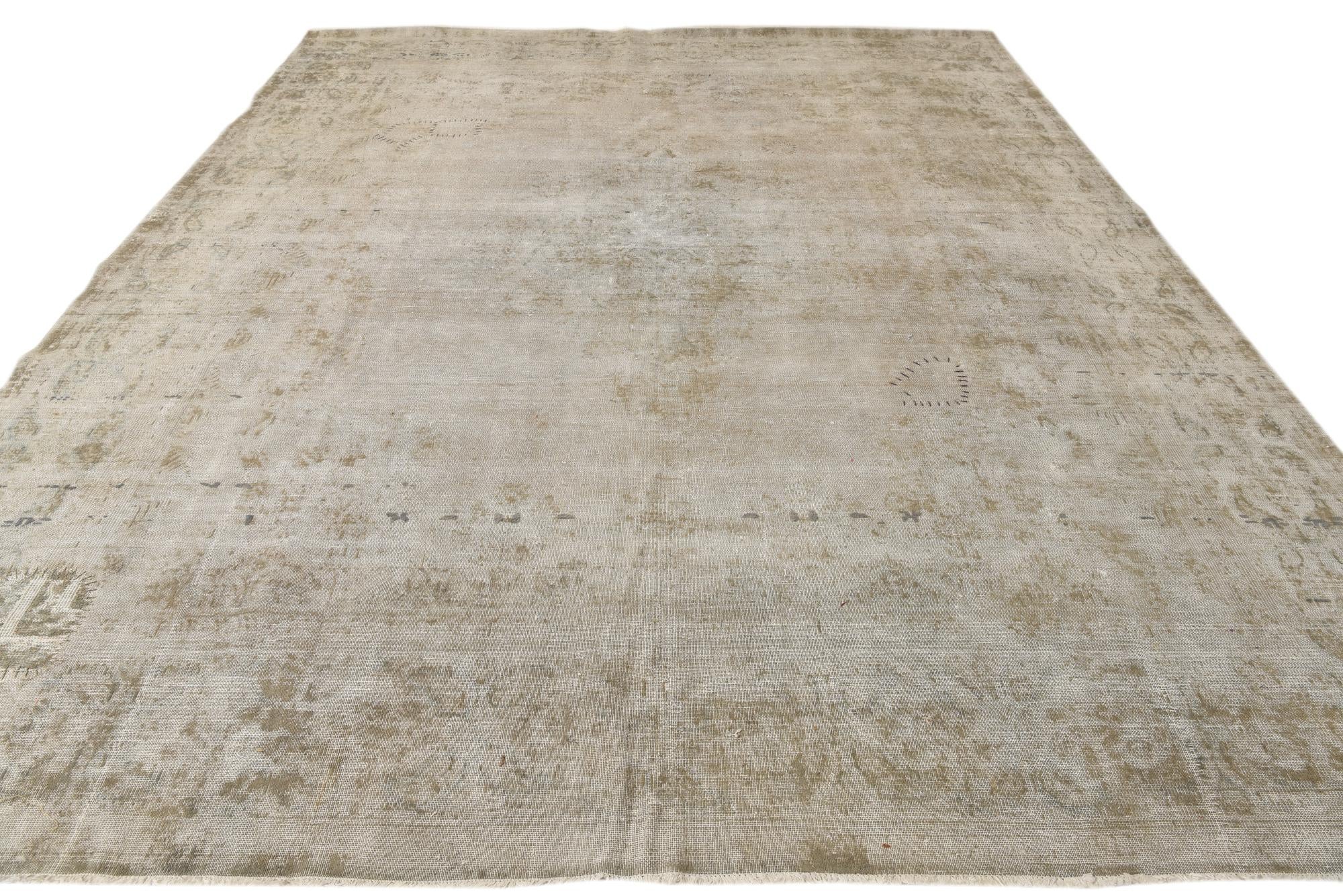 9' 5 x 12' 6 Hand Knotted Ultra Vintage Persian Wool Rug