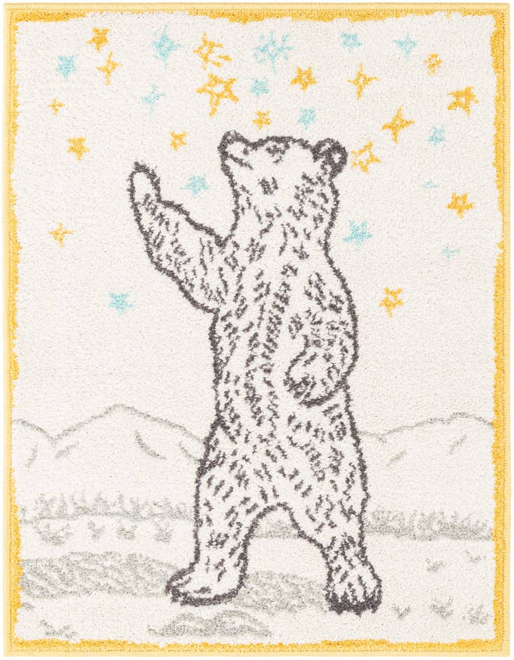 Detail image of 2' 2 x 2' 11 Bear Whimsy Kids Rug
