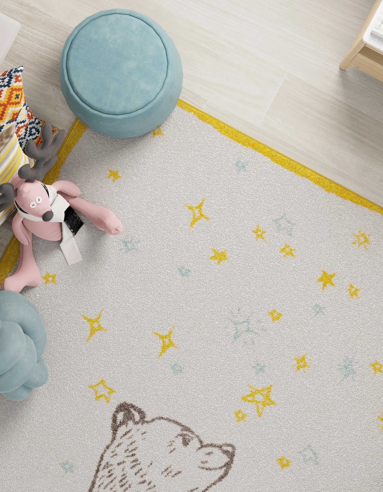 3' 11 x 5' 11 Bear Whimsy Kids Rug