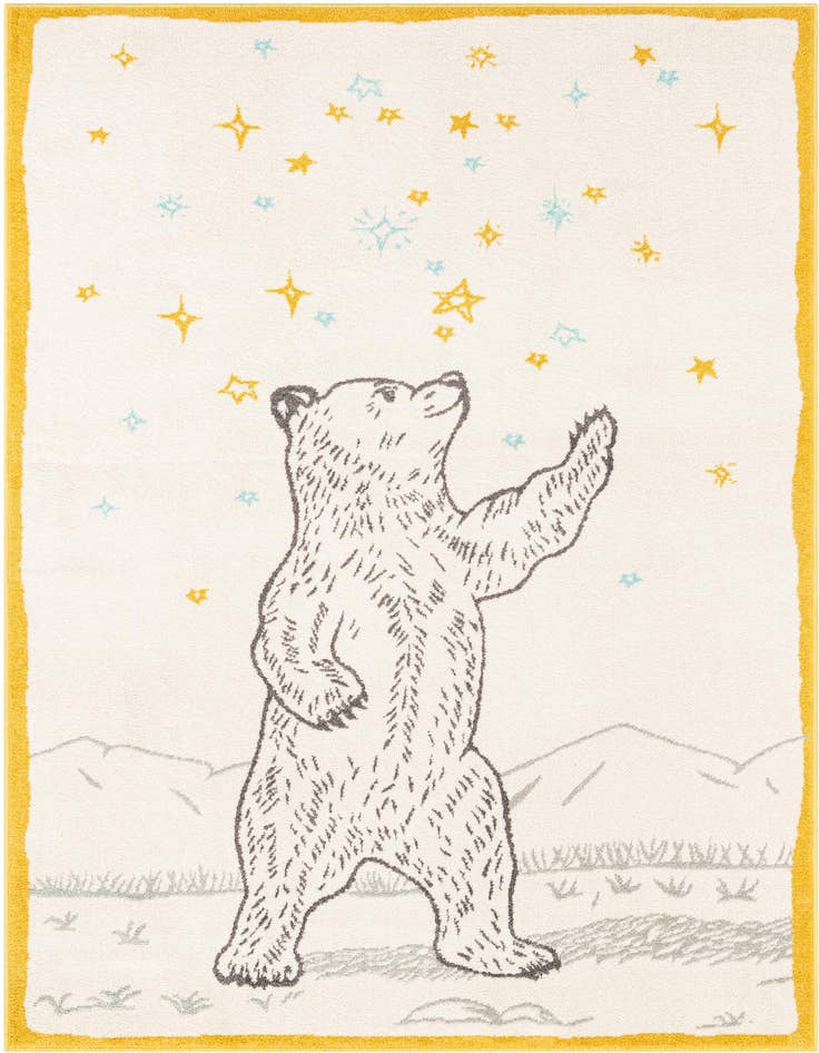 Detail image of 5' 3 x 8' Bear Whimsy Kids Rug