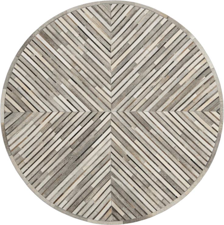 Detail image of 7' 10 x 7' 10 Cowhide Leather Round Rug
