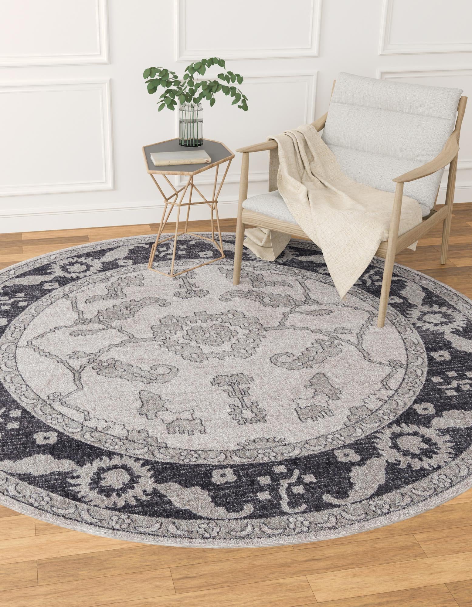 3' 3 x 3' 3 Eco Traditional Round Rug