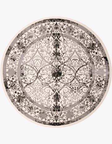Ivory and Gray Miranda Round Rug