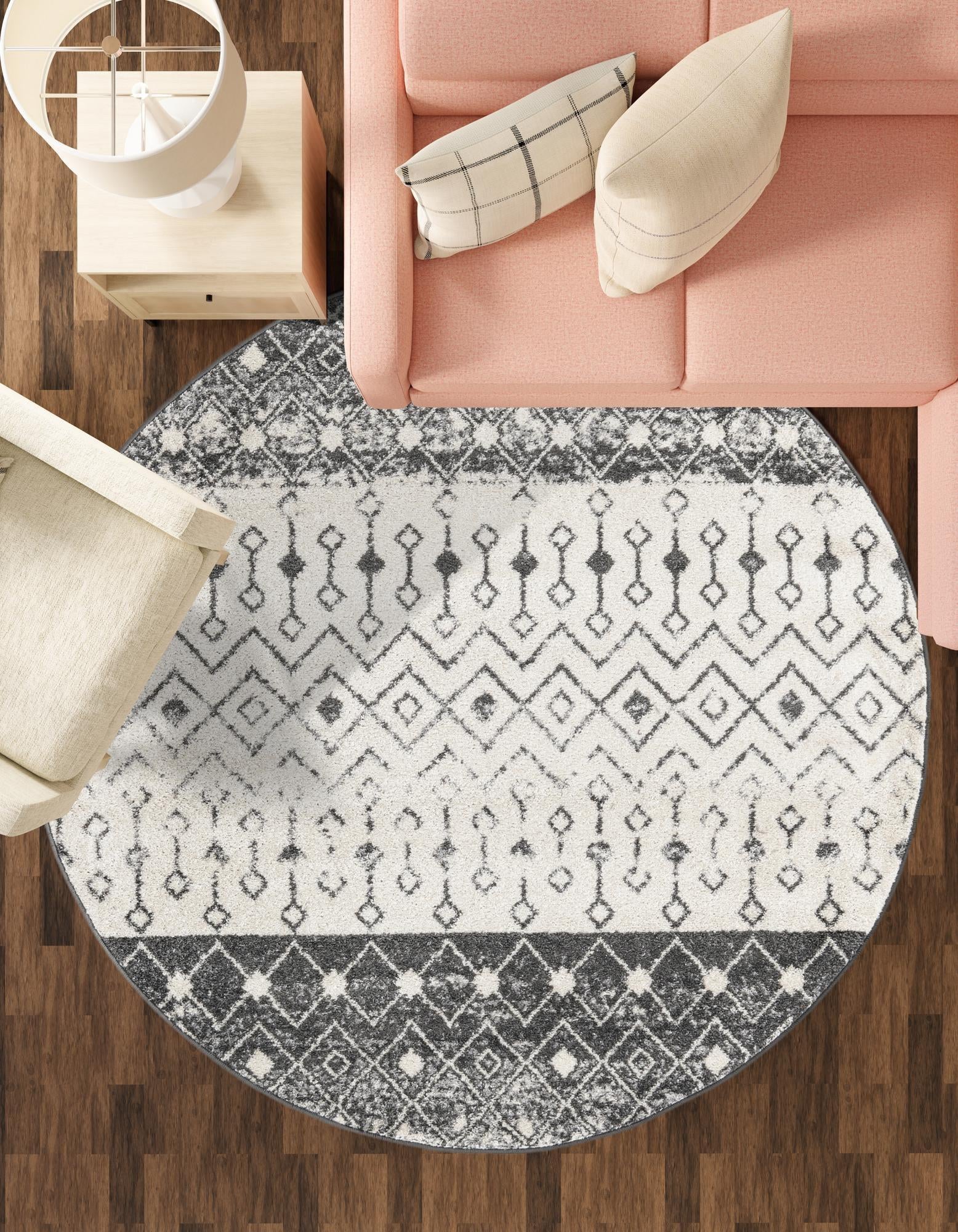 3' x 3' Moroccan Trellis Round Rug