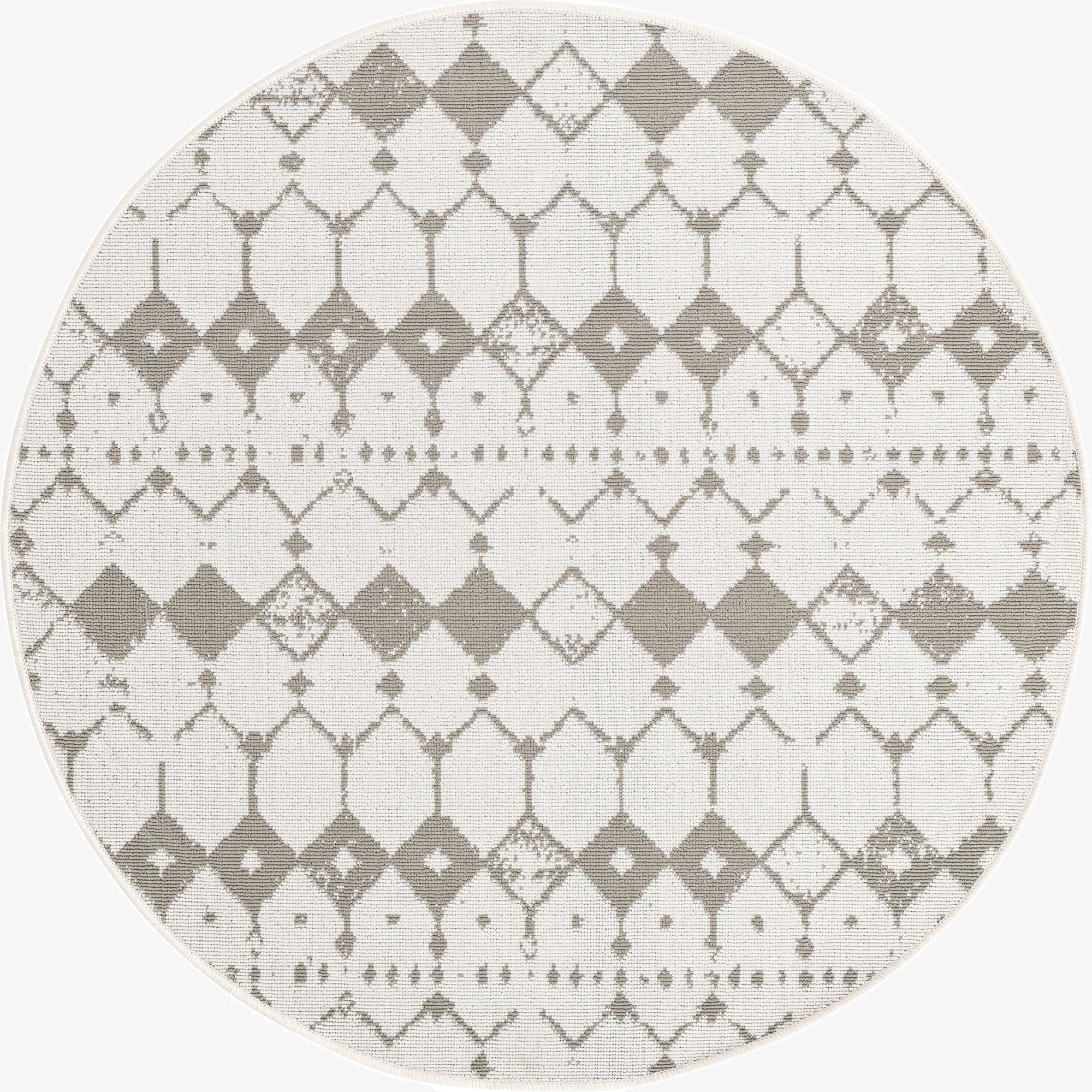4' x 4' Washable Lattice Indoor / Outdoor Round Rug