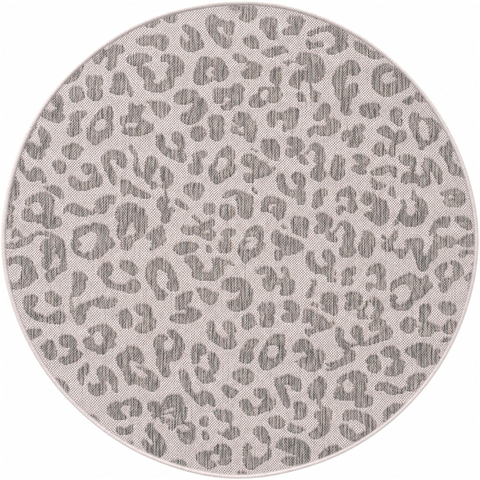 4' x 4' Easy-Clean Safari Indoor / Outdoor Round Rug