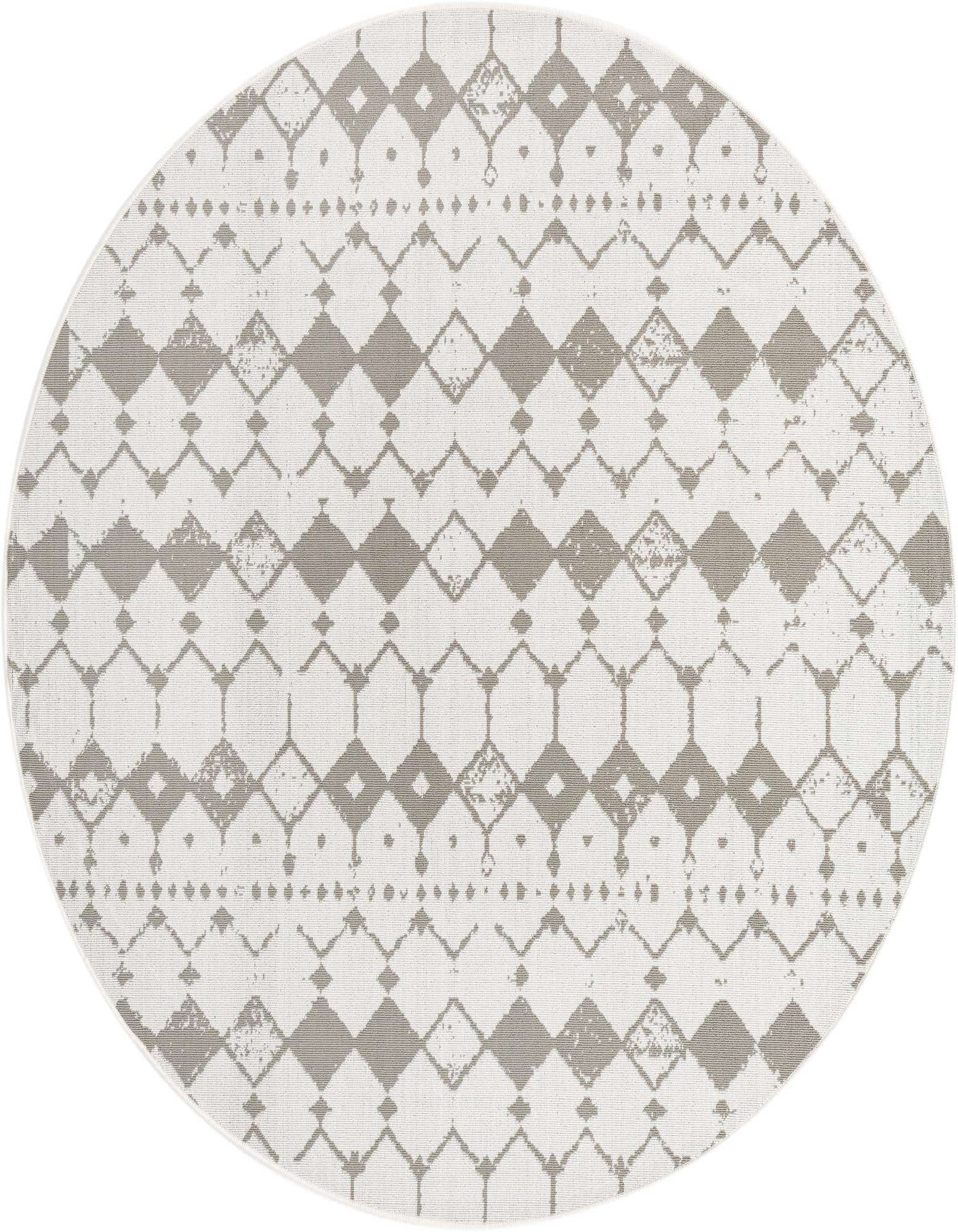 7' x 7' Easy-Clean Trellis Indoor / Outdoor Round Rug
