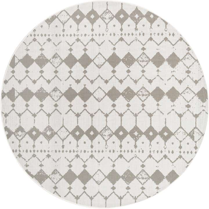 7' x 7' Easy-Clean Trellis Indoor / Outdoor Round Rug