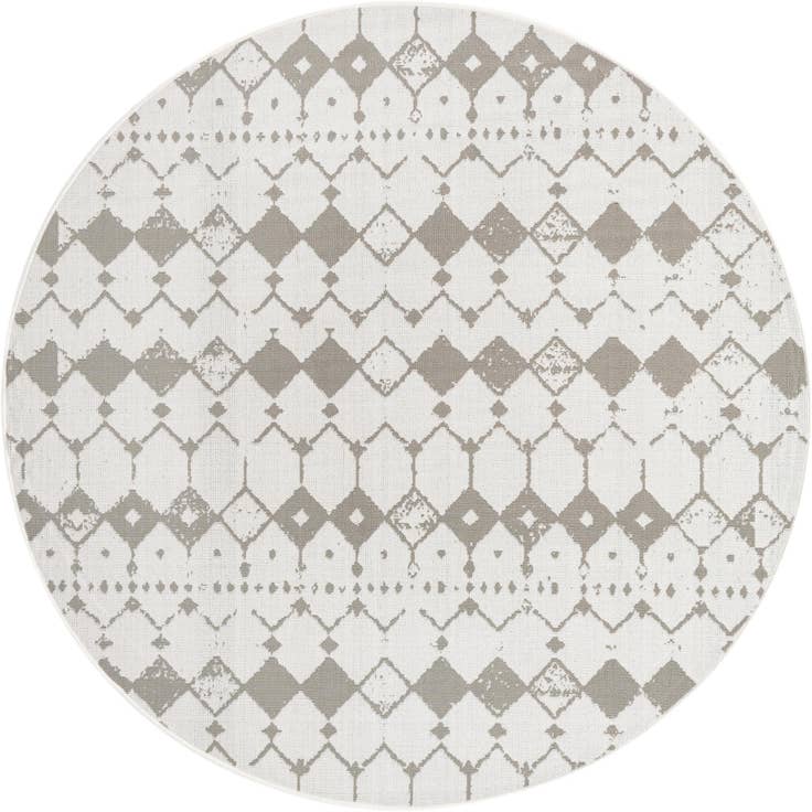 Detail image of 7' x 7' Easy-Clean Trellis Indoor / Outdoor Round Rug