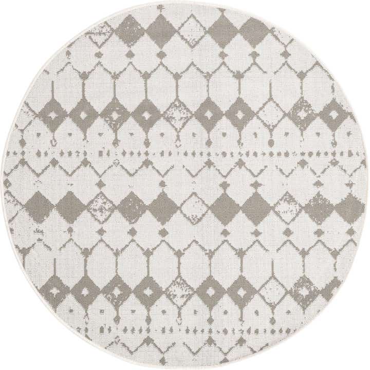 4' x 4' Easy-Clean Trellis Indoor / Outdoor Round Rug