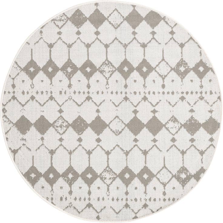 Detail image of 4' x 4' Easy-Clean Trellis Indoor / Outdoor Round Rug