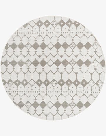 7' x 7' Easy-Clean Trellis Indoor / Outdoor Round Rug