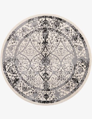 Ivory and Gray Vista Round Rug