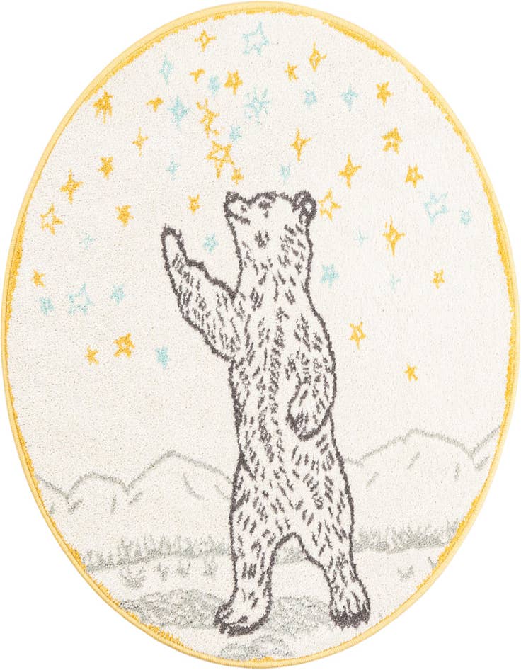 Detail image of 3' 3 x 3' 3 Bear Whimsy Kids Round Rug