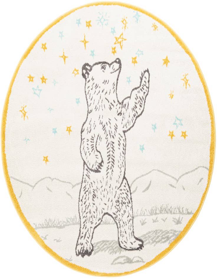 Detail image of 5' 3 x 5' 3 Bear Whimsy Kids Round Rug
