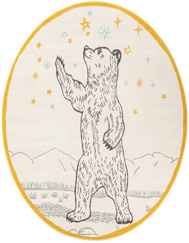 Detail image of 7' 10 x 7' 10 Bear Whimsy Kids Round Rug