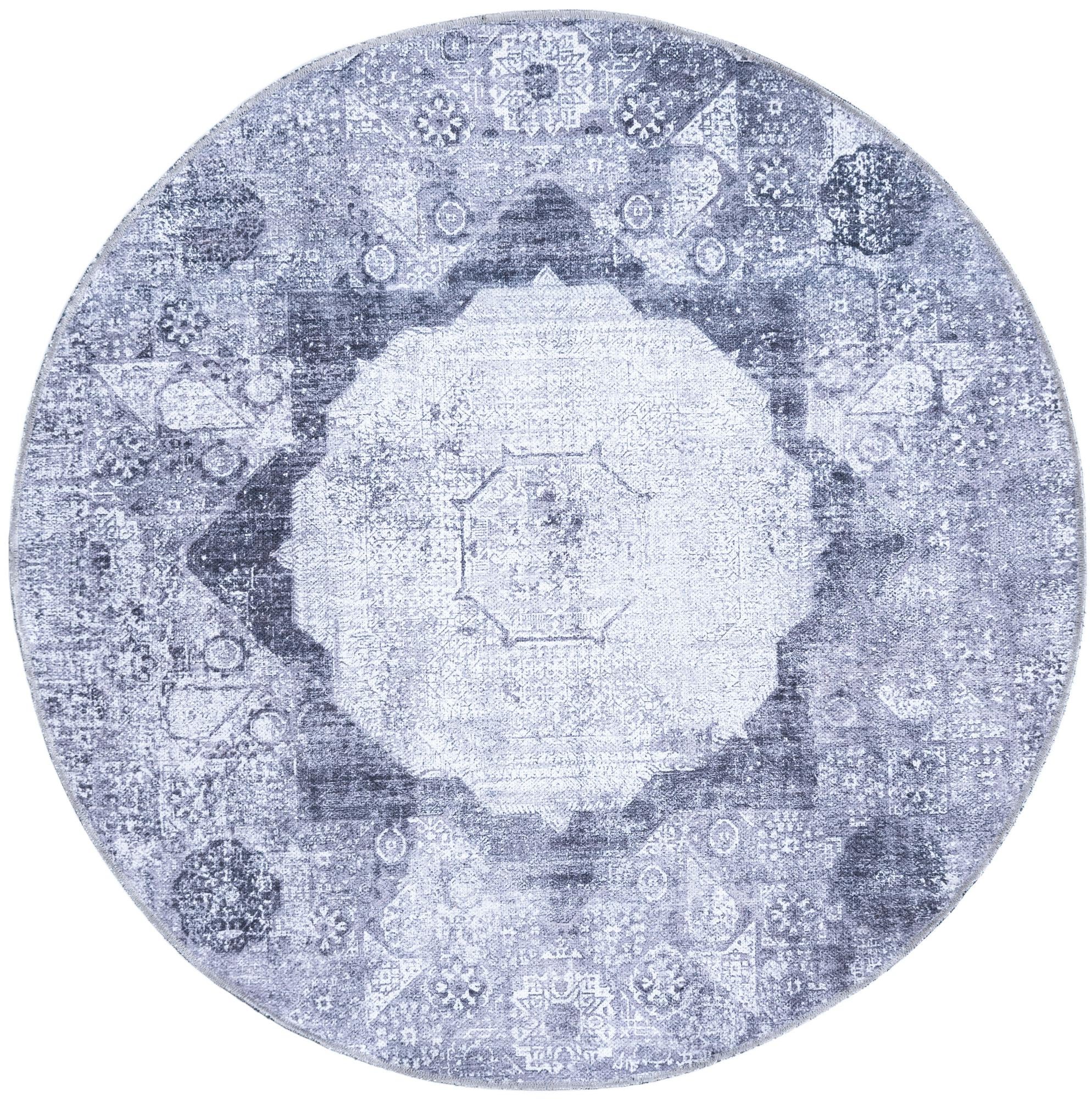 4' x 4' Washable Yara Round Rug