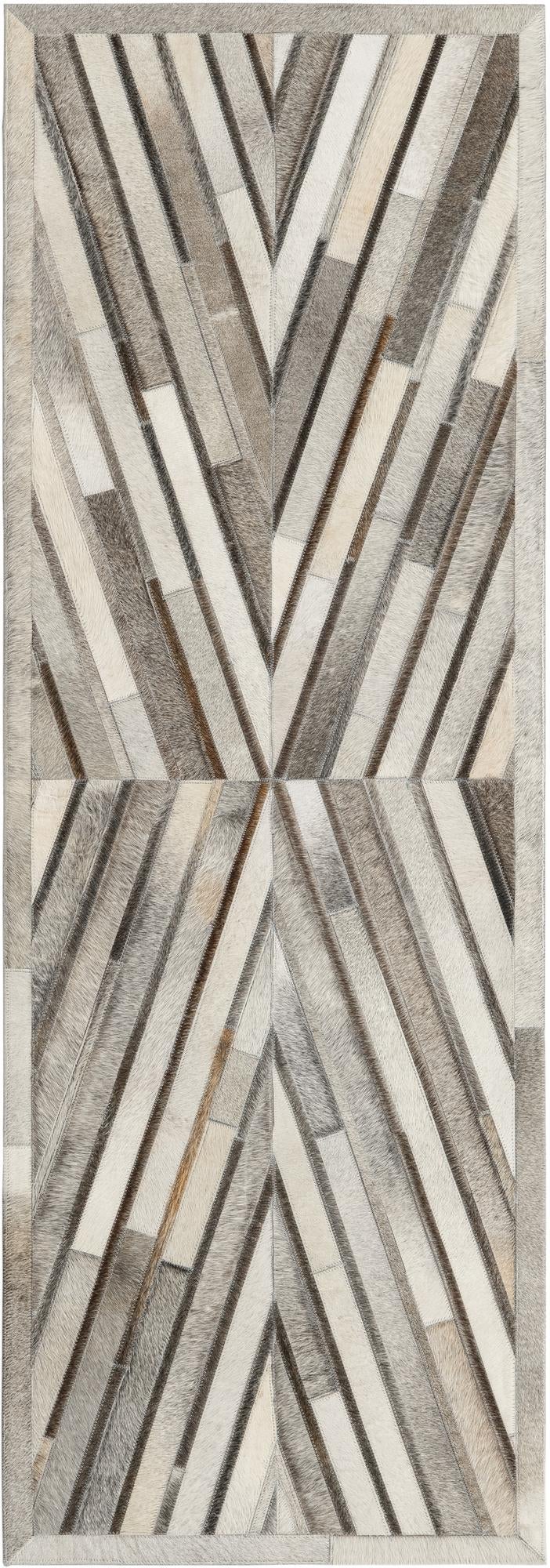 2' 2 x 6' 1 Cowhide Leather Runner Rug