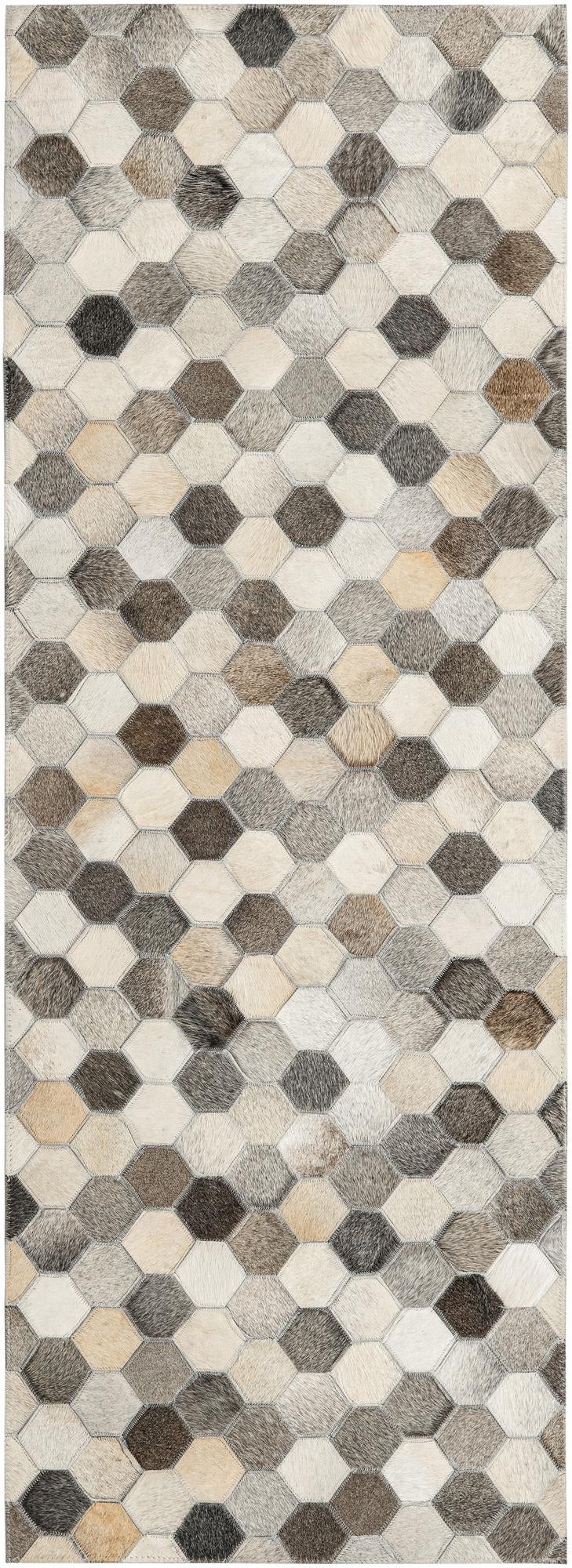 2' 2 x 6' 1 Cowhide Leather Runner Rug