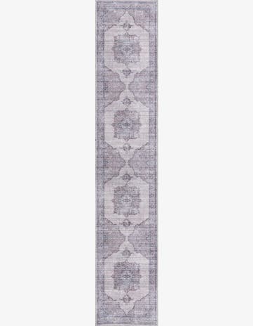 Ivory and Gray Washable Mangata Runner Rug