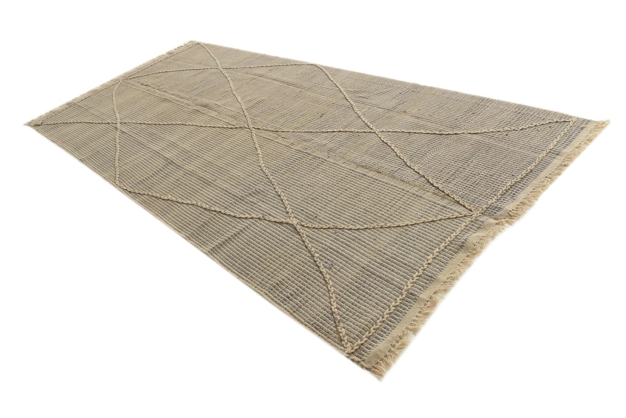 5' 10 x 12' 4 Hand Knotted Moroccan Wool Runner Rug