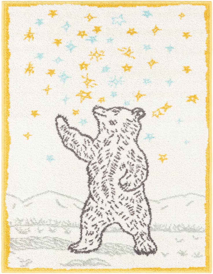 Detail image of 2' 2 x 3' 11 Bear Whimsy Kids Runner Rug