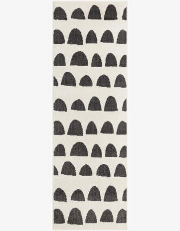 Ivory and Gray Whimsy Kids Runner Rug