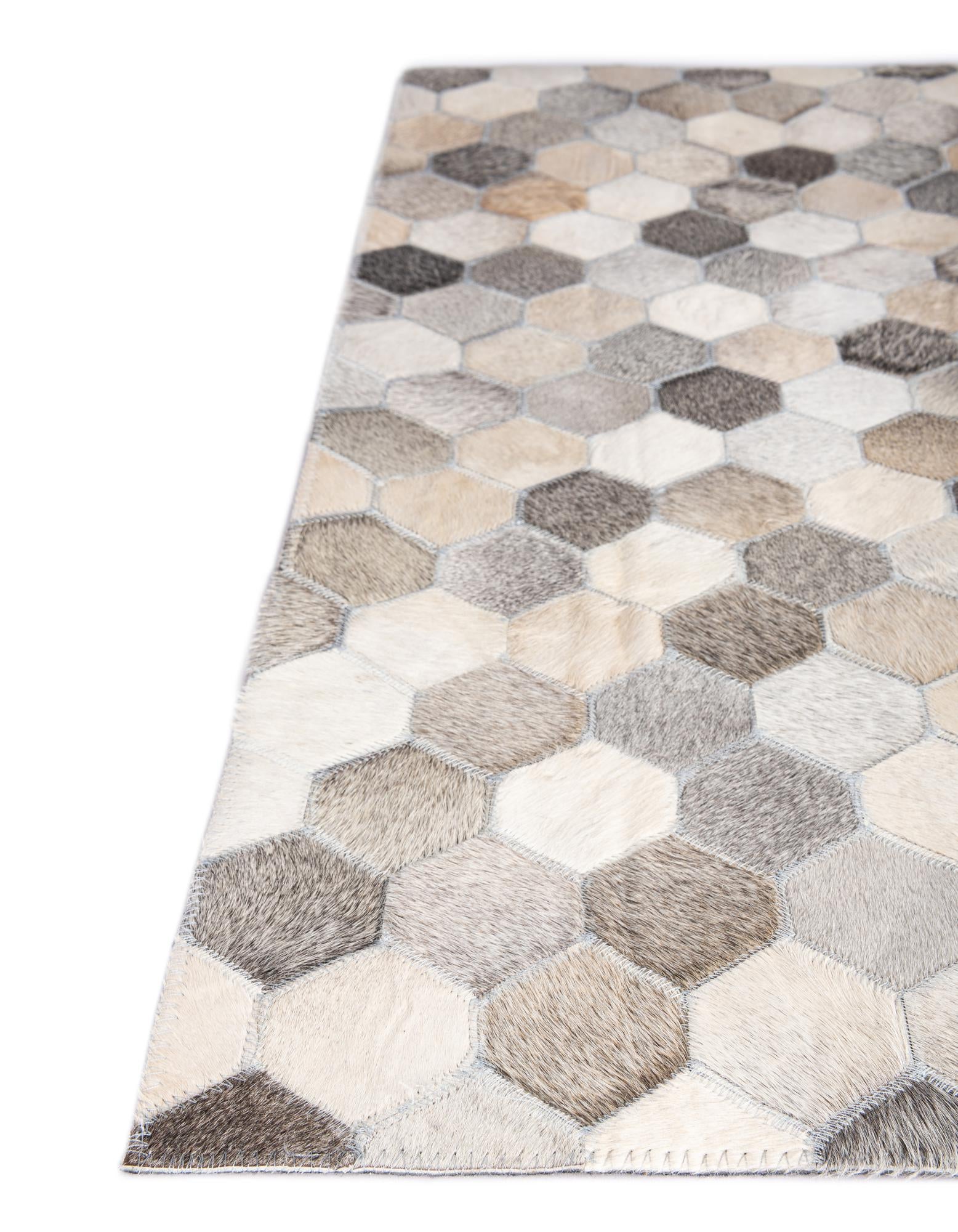 7' 10 x 7' 10 Cowhide Leather Square Rug