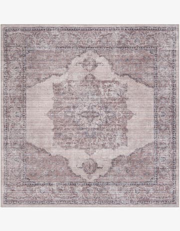 Ivory and Gray Washable Mangata Square Rug