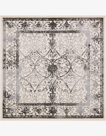 Ivory and Gray Miranda Square Rug