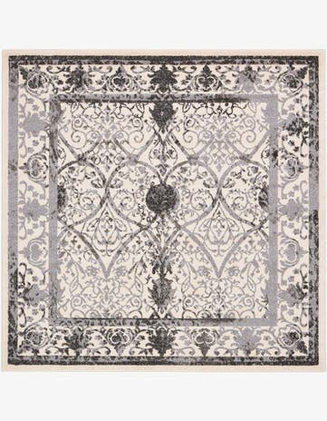 Ivory and Gray Miranda Square Rug