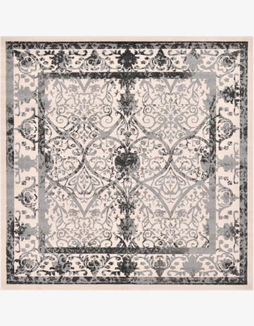 Ivory and Gray Miranda Square Rug