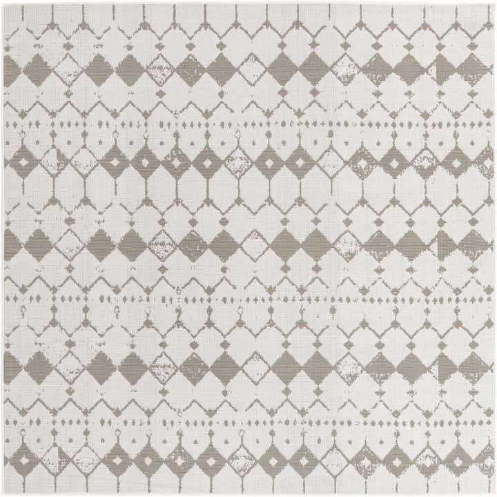 7' 10 x 7' 10 Easy-Clean Lattice Indoor / Outdoor Square Rug