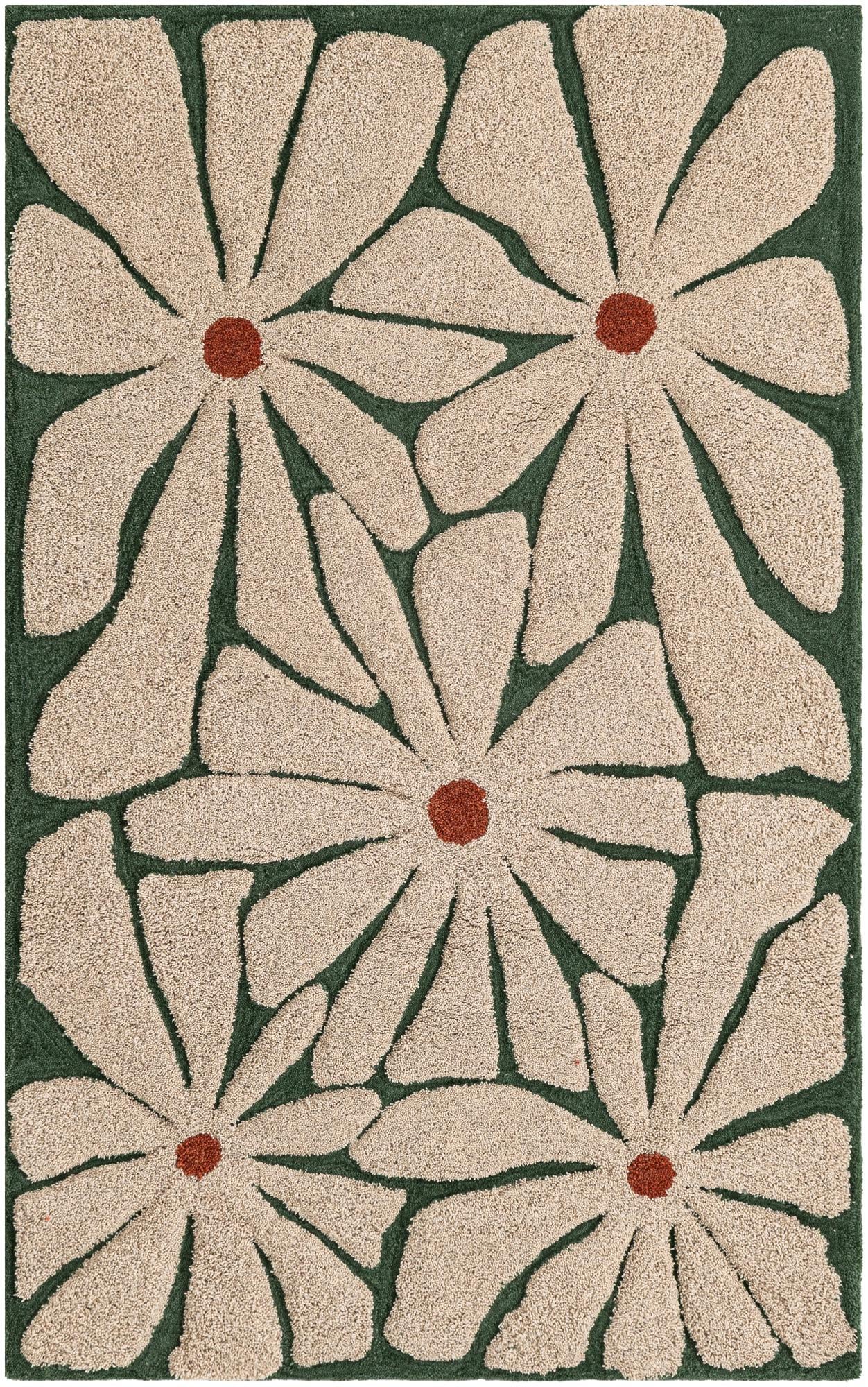 Rug Ivory and Green Swatch link