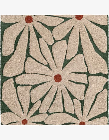 8' x 8' Handtufted Wool Square Rug