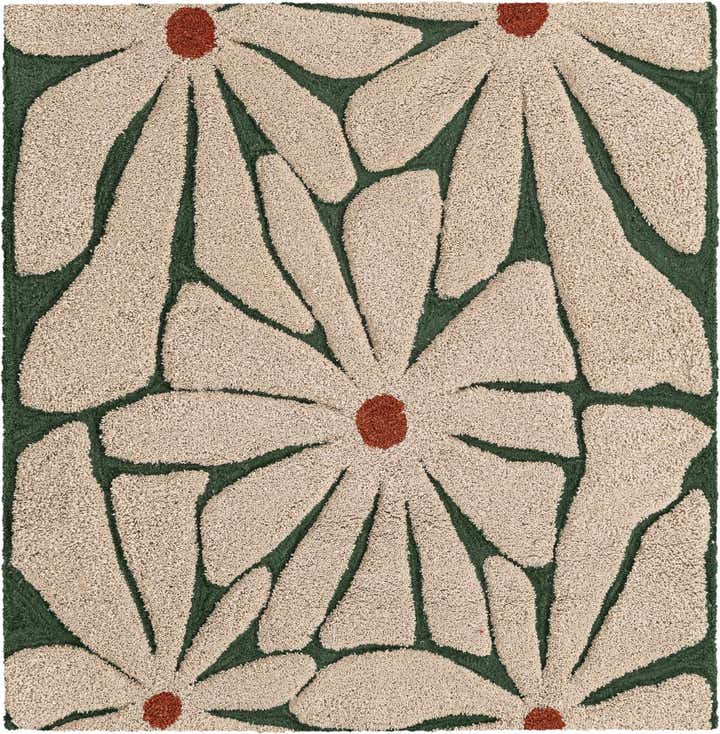 8' x 8' Handtufted Wool Square Rug
