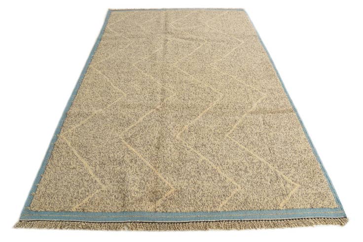 Detail image of 6' 2 x 9' 6 Hand Knotted Moroccan Wool Rug