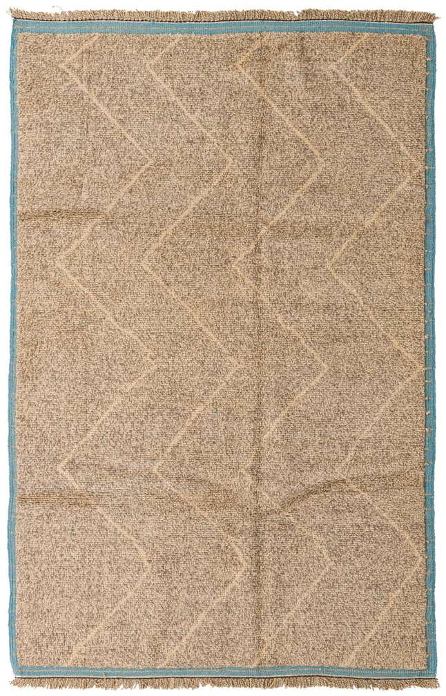 6' 2 x 9' 6 Hand Knotted Moroccan Wool Rug