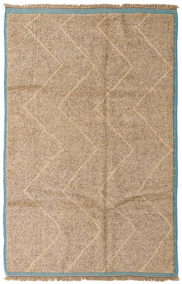 Detail image of 6' 2 x 9' 6 Hand Knotted Moroccan Wool Rug