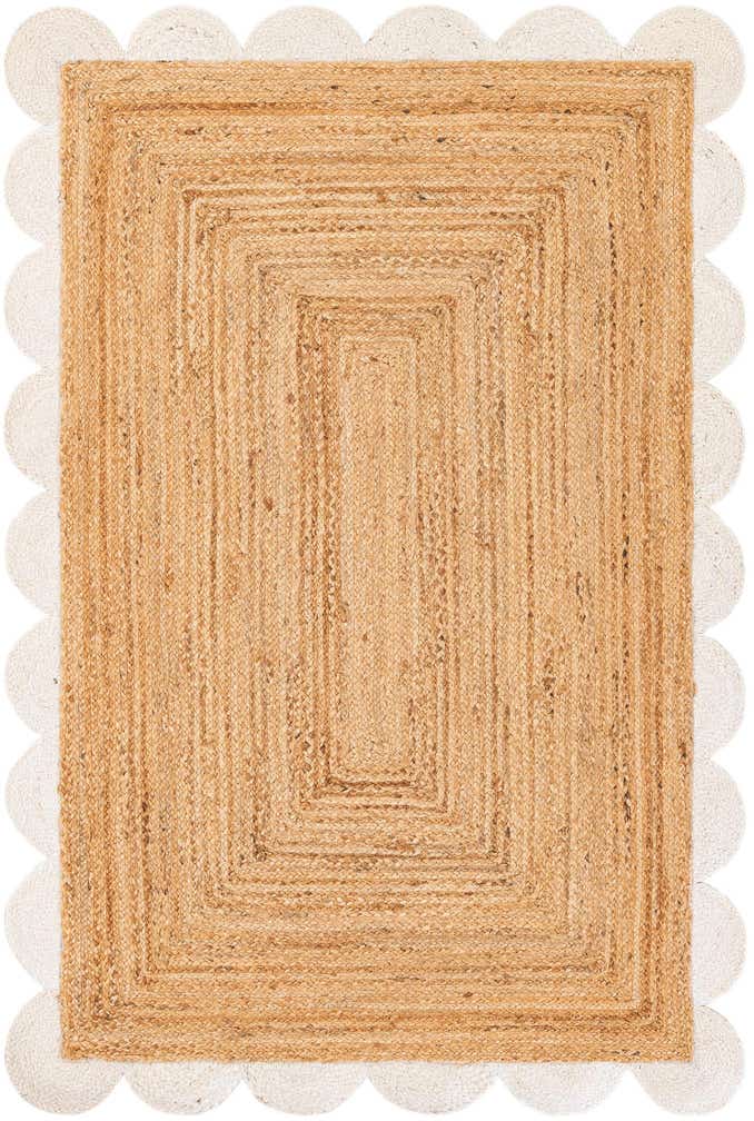 4' 1 x 6' 1 Handmade Scallop Braided Jute Rug