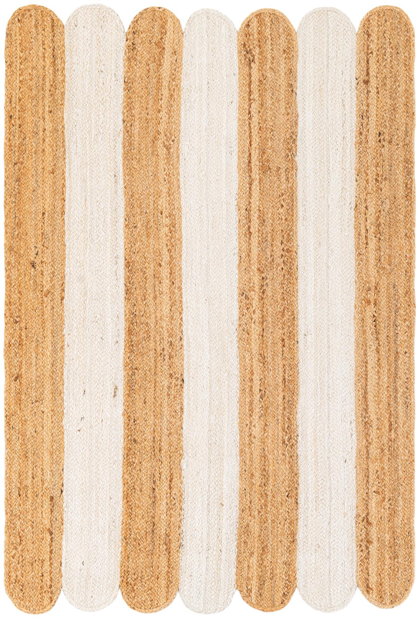 4' 1 x 6' 1 Handmade Scallop Braided Jute Rug