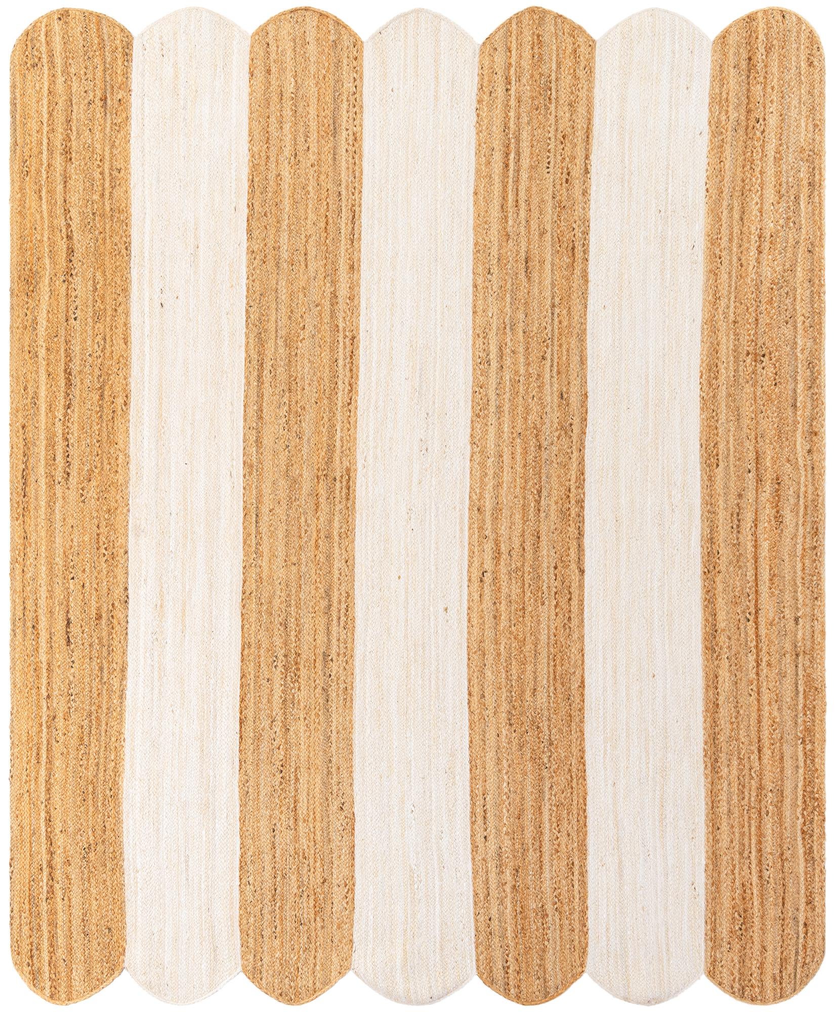 7' 10 x 10' Handmade Scallop Braided Jute Rug