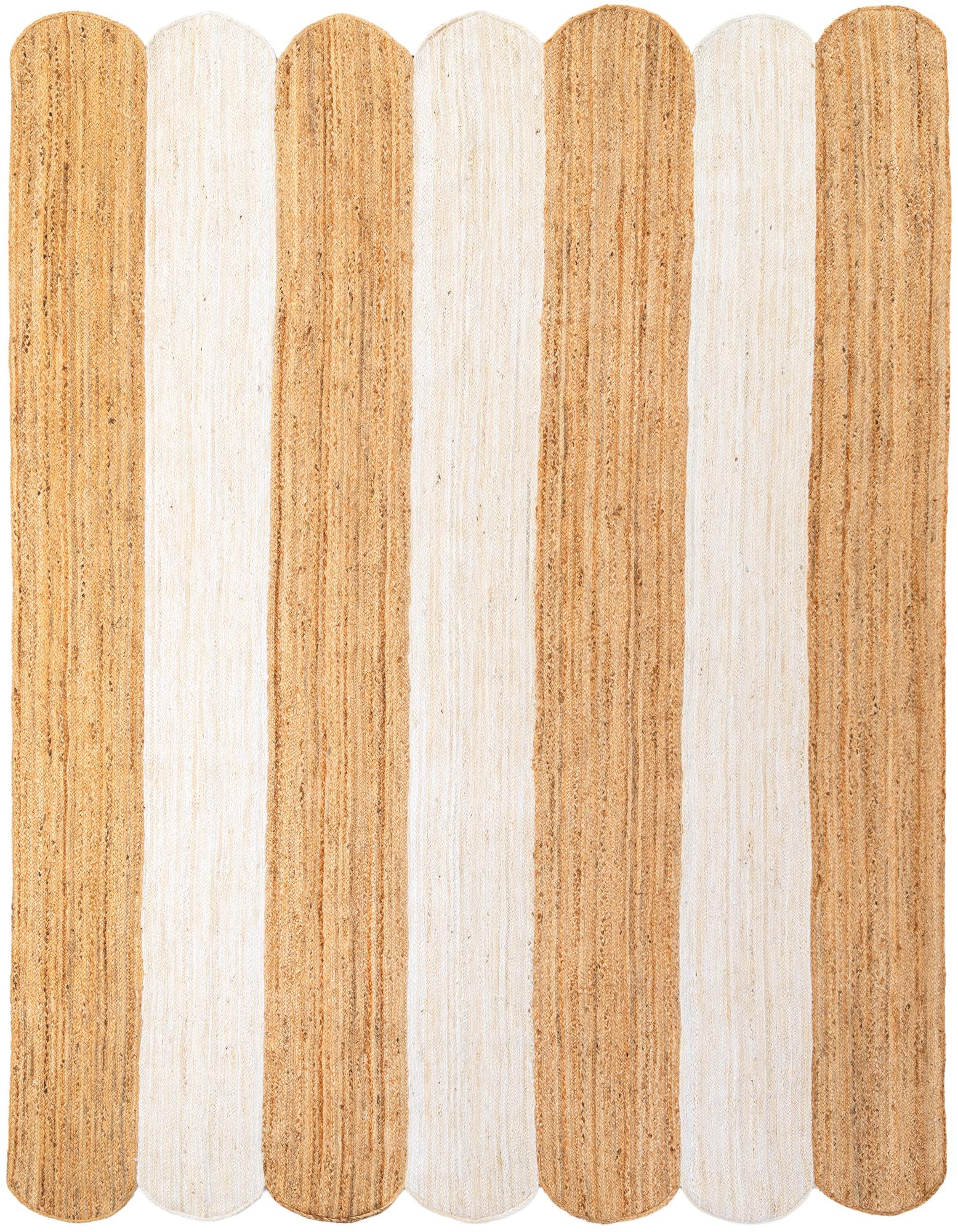 9' x 12' Handmade Scallop Braided Jute Rug