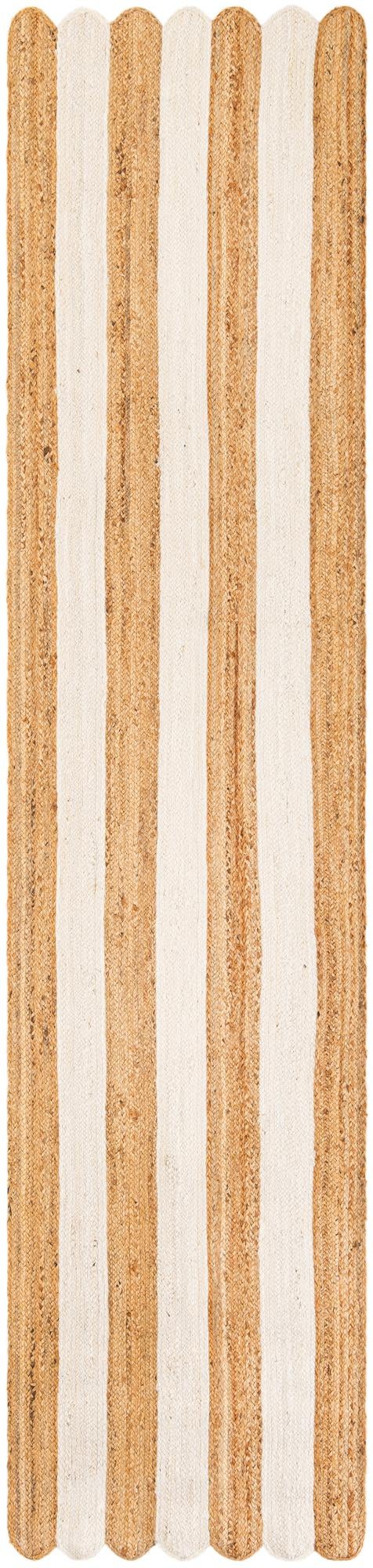 2' 7 x 12' Handmade Scallop Braided Jute Runner Rug