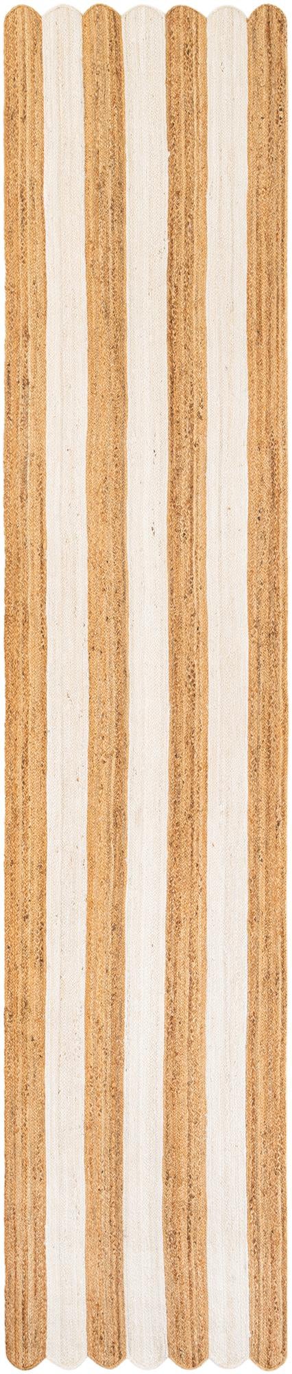 100cm x 490cm Hecho a mano Scallop Braided Jute Alfombra Pasillera