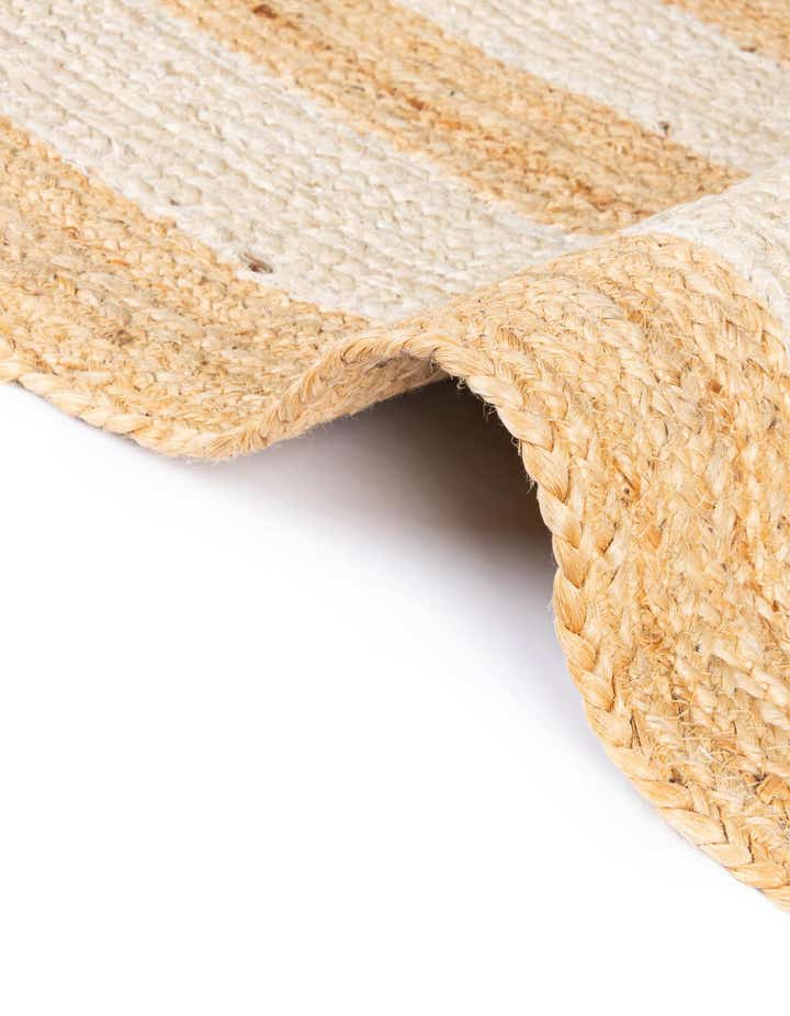 2' x 8' Handmade Scallop Braided Jute Runner Rug