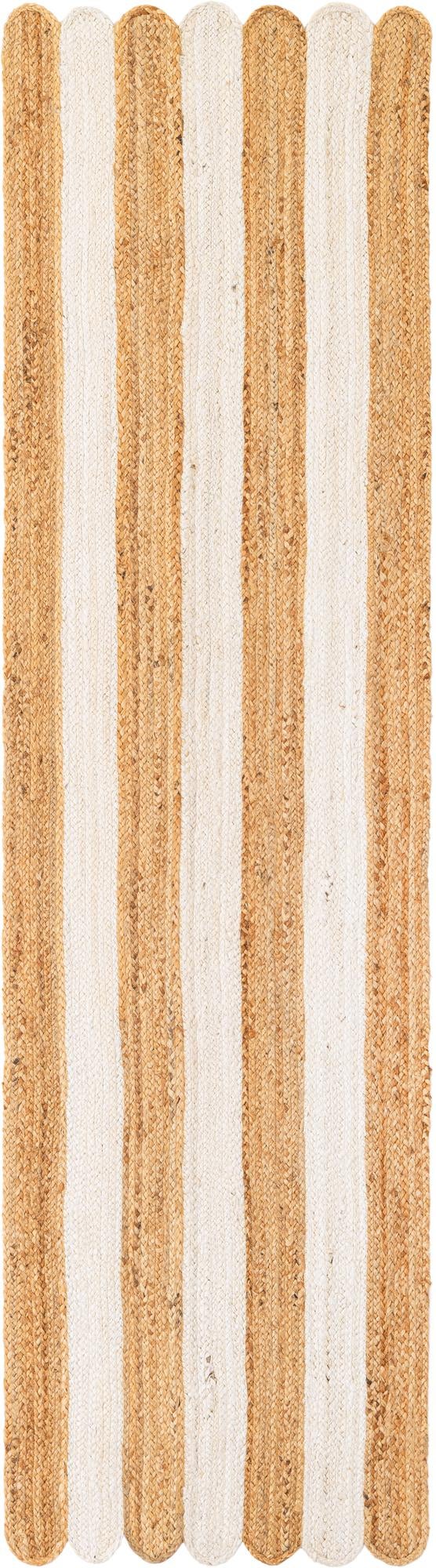 2' x 8' Handmade Scallop Braided Jute Runner Rug